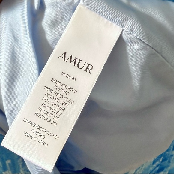 AMUR Janet Pleated Striped Cutout Maxi Dress Blue Sz 0 - Picture 7 of 7